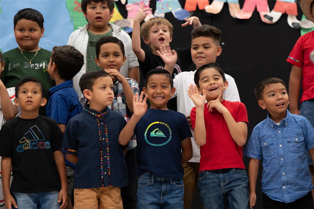 Students celebrate their diverse cultures and backgrounds during Bologna Elementary School's Celebration of Nations assembly.